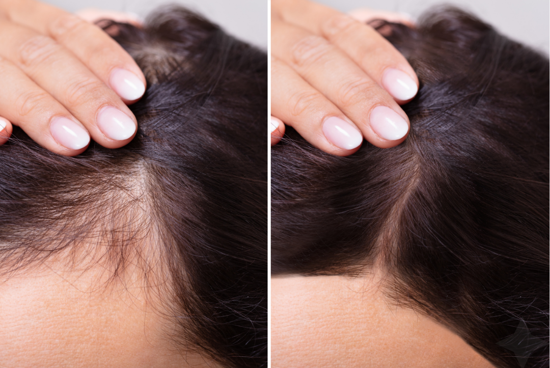 Before and after hair restoration treatment - Female, 34 — After 3 Sessions