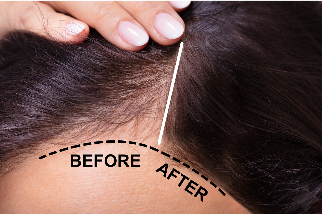 Before and after hair restoration treatment - Female, 40 — After 4 Sessions