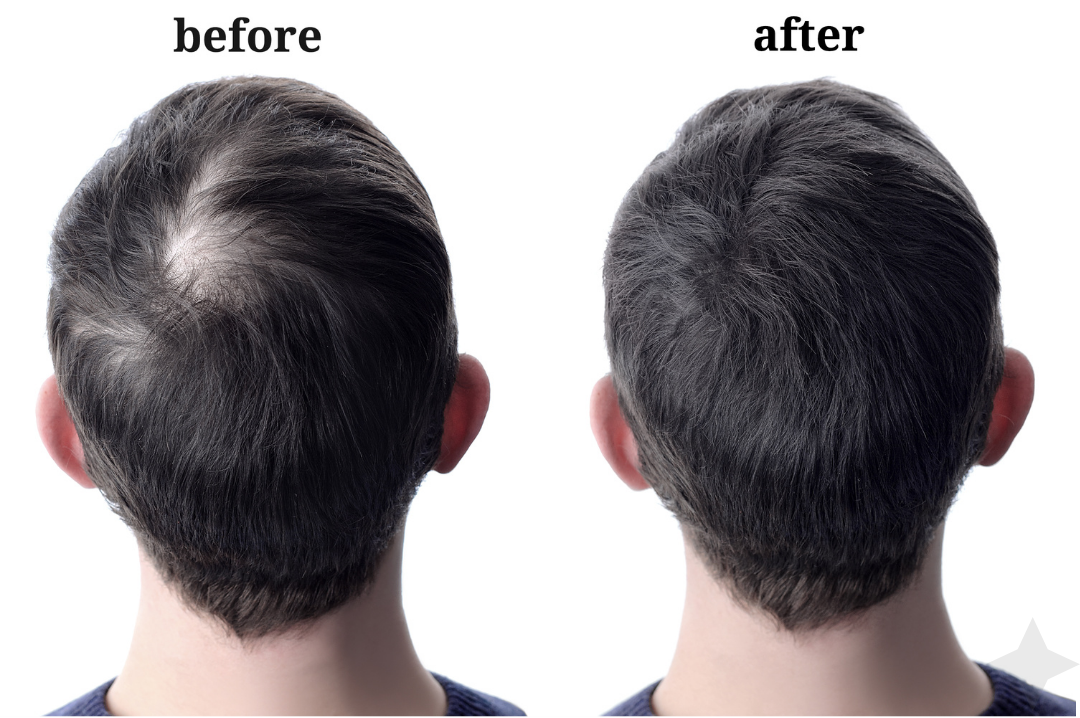 Before and after hair restoration treatment - Male, 39 — After 5 Sessions